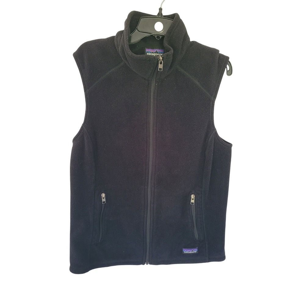 Patagonia Women Black Synchilla Fleece Full Zip Vest Large 22805 #24